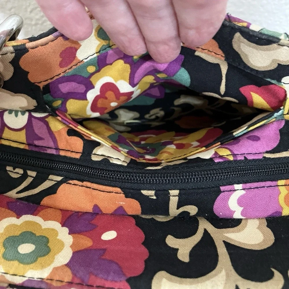 Vera Bradley Women's Retired Suzani Adjustable Bag Purse Purple Black